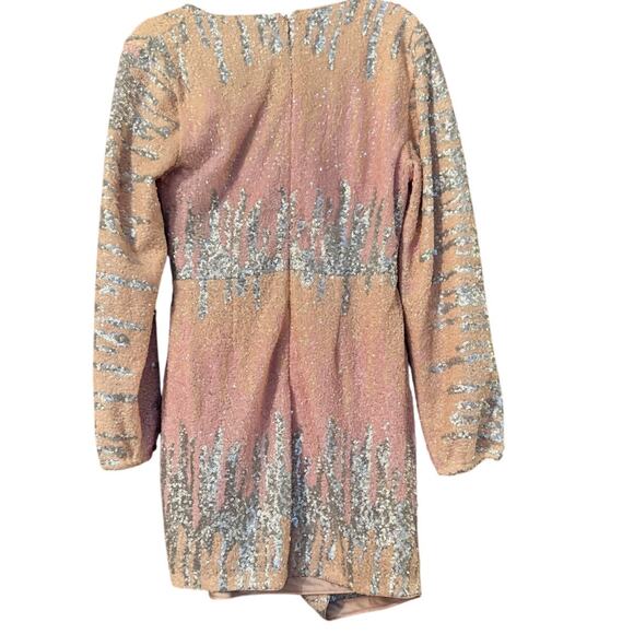 ASOS Ever New sequin drape mini dress in pastel ombre - Picture 3 of 10